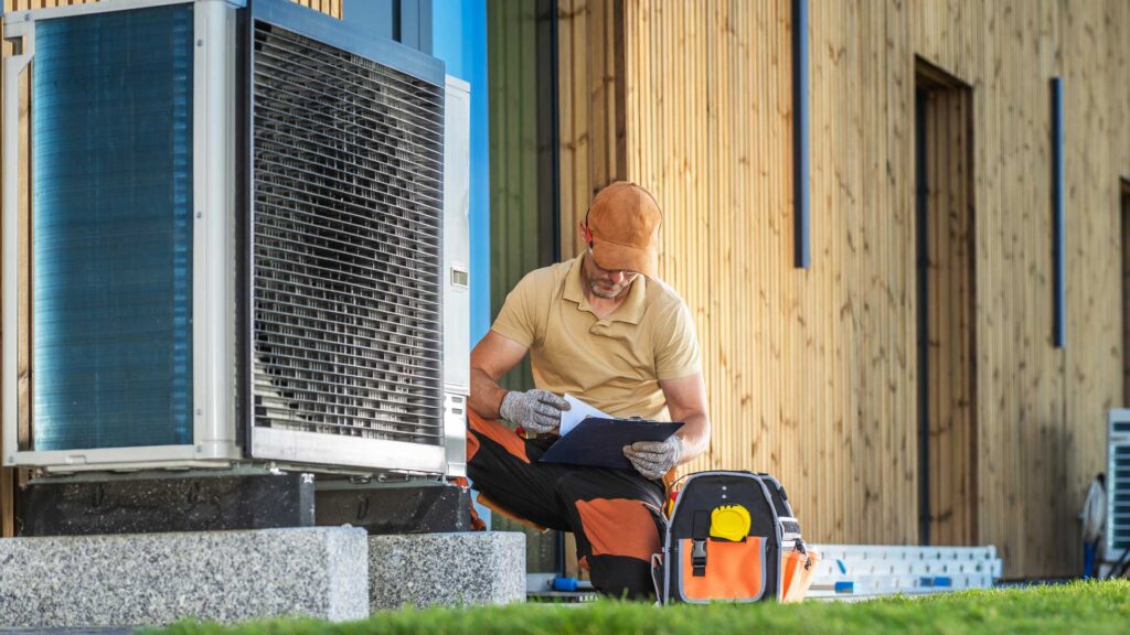 Arbeiter_vor_Waermepumpe